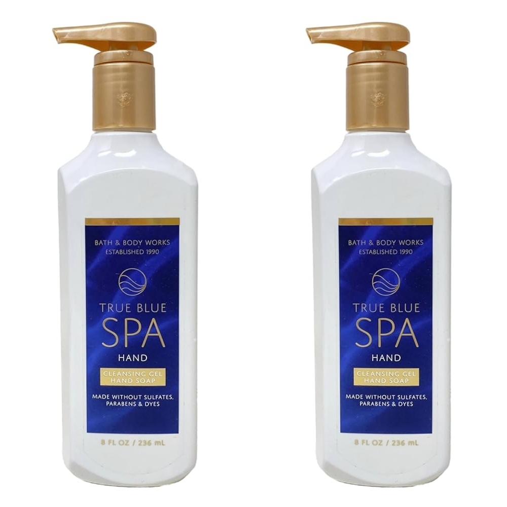 Bath Body Works True Blue Spa Cleansing Gel Citrus Scent Hand Soap Set of 2 NEW